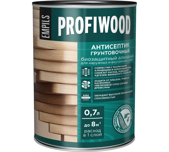 Изображение товара Антисептик грунтовочный Profiwood бесцветный 0.6 к 85206