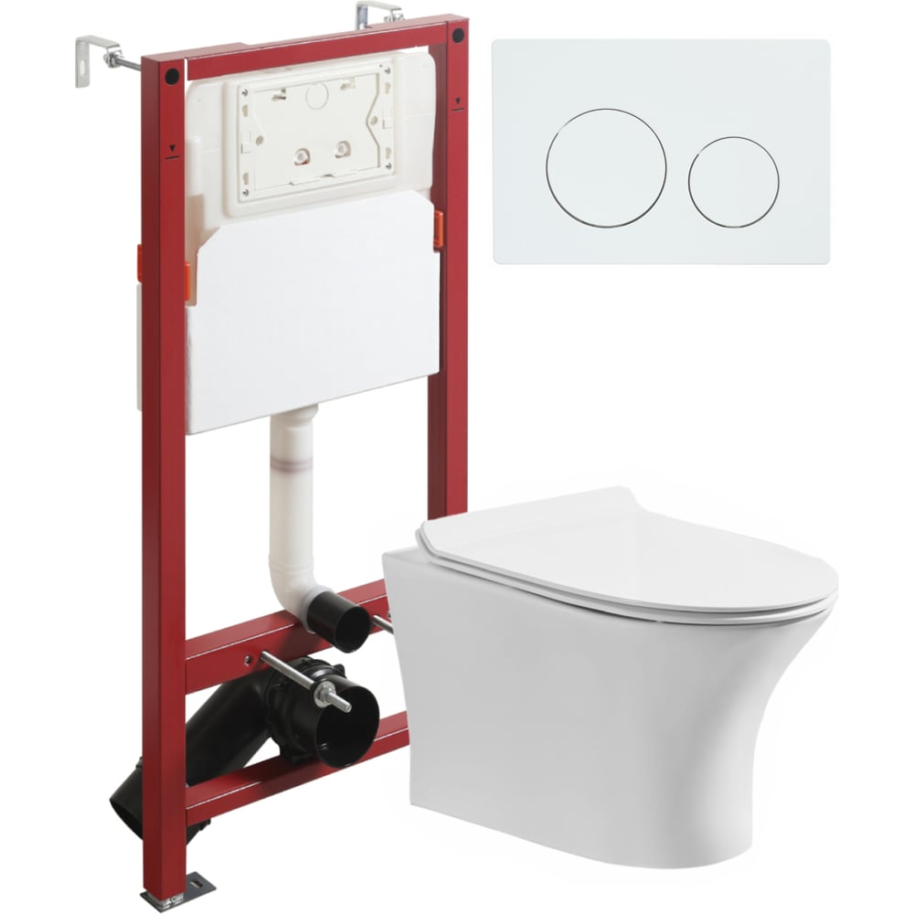 Изображение товара Подвесной безободковый унитаз ORANGE с микролифтом и двумя кнопками смыва