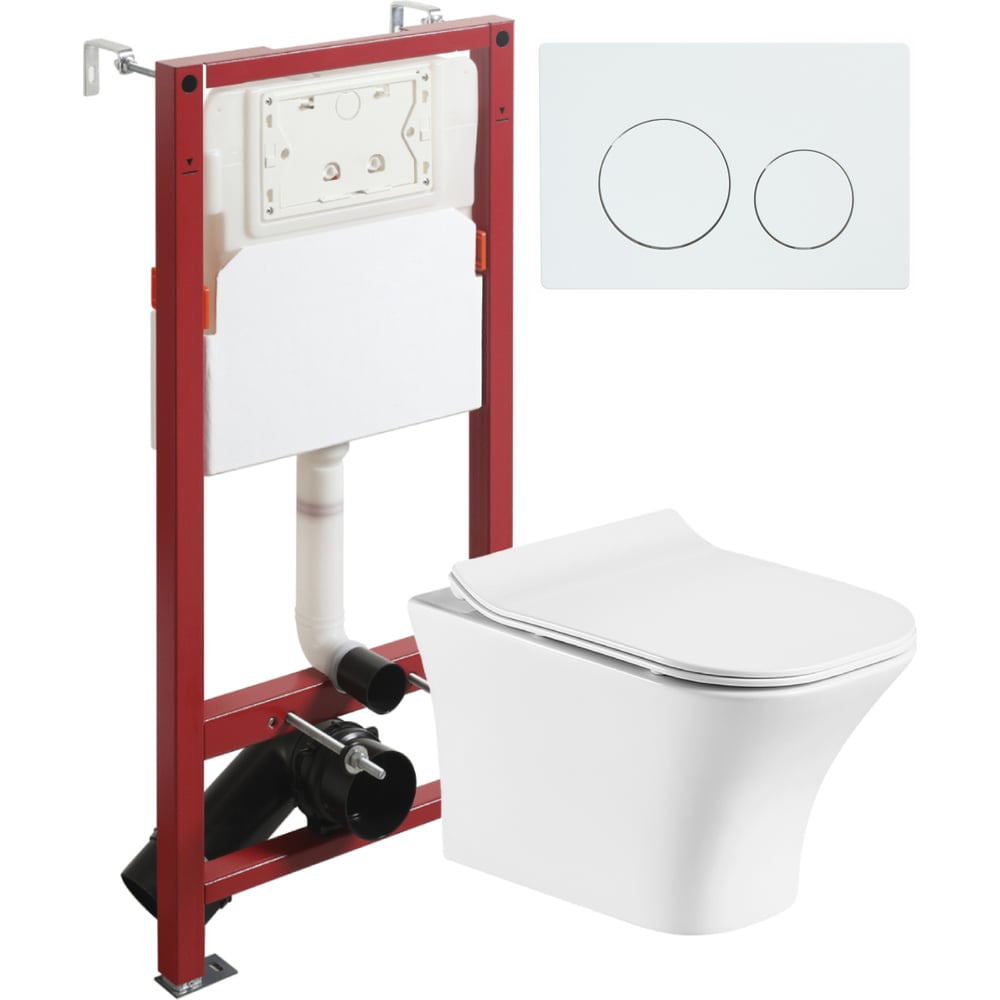 Изображение товара Унитаз подвесной ORANGE безободковый с инсталляцией и микролифтом