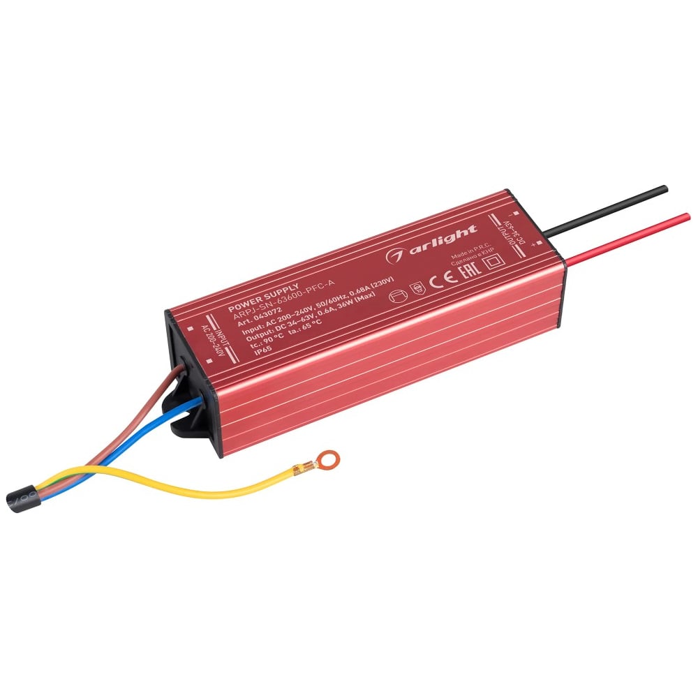 Изображение товара Блок питания Arlight ARPJ-SN-63600-PFC-A 36W защитой IP65 для светодиодных систем