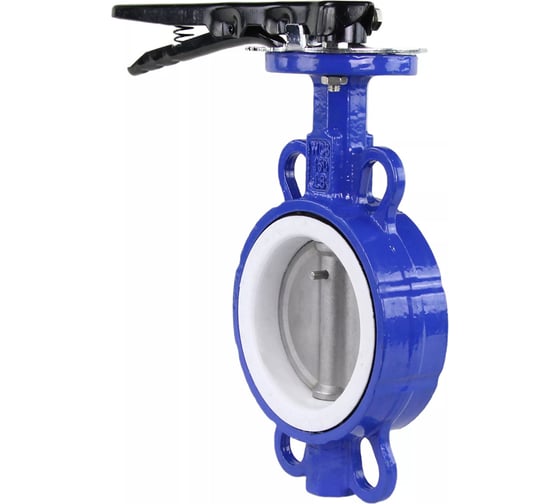 Изображение товара Поворотный затвор DN.ru WCB-316L-PTFE Ду250 Ру16, углеродистая сталь, PTFE, с ручкой D050-02331