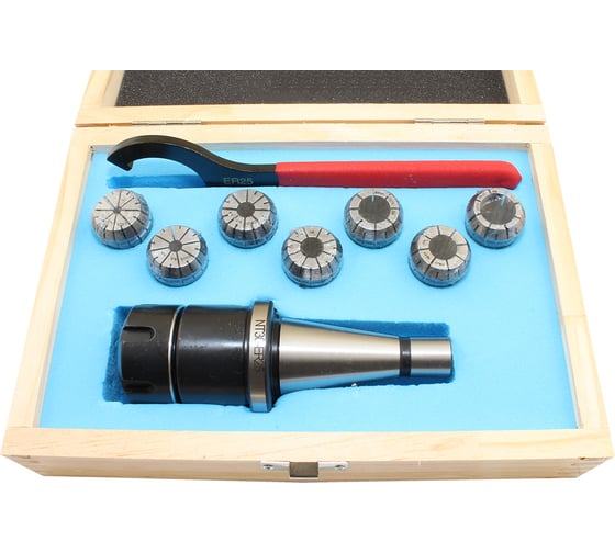 Изображение товара Патрон цанговый CNIC с хв-ком 7:24-30 исп.1 с набором цанг ER25 из 7шт 4-16мм 74691