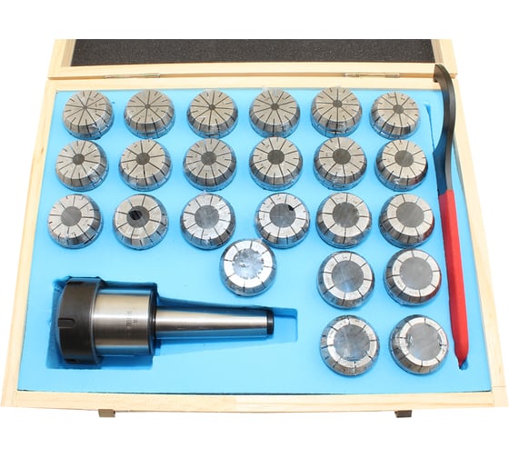 Изображение товара Патрон цанговый CNIC с хв-ком КМ3 М12x1.75 с набором цанг ER40 из 23шт 4-26мм 74699