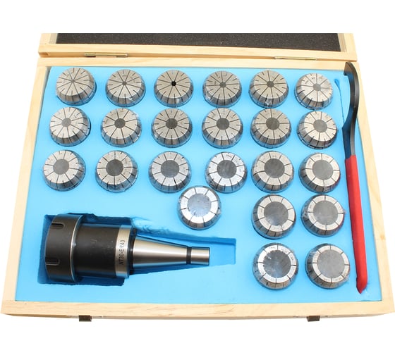 Изображение товара Патрон цанговый CNIC с хв-ком 7:24-30 исп.1 с набором цанг ER40 из 23шт 4-26мм 74695