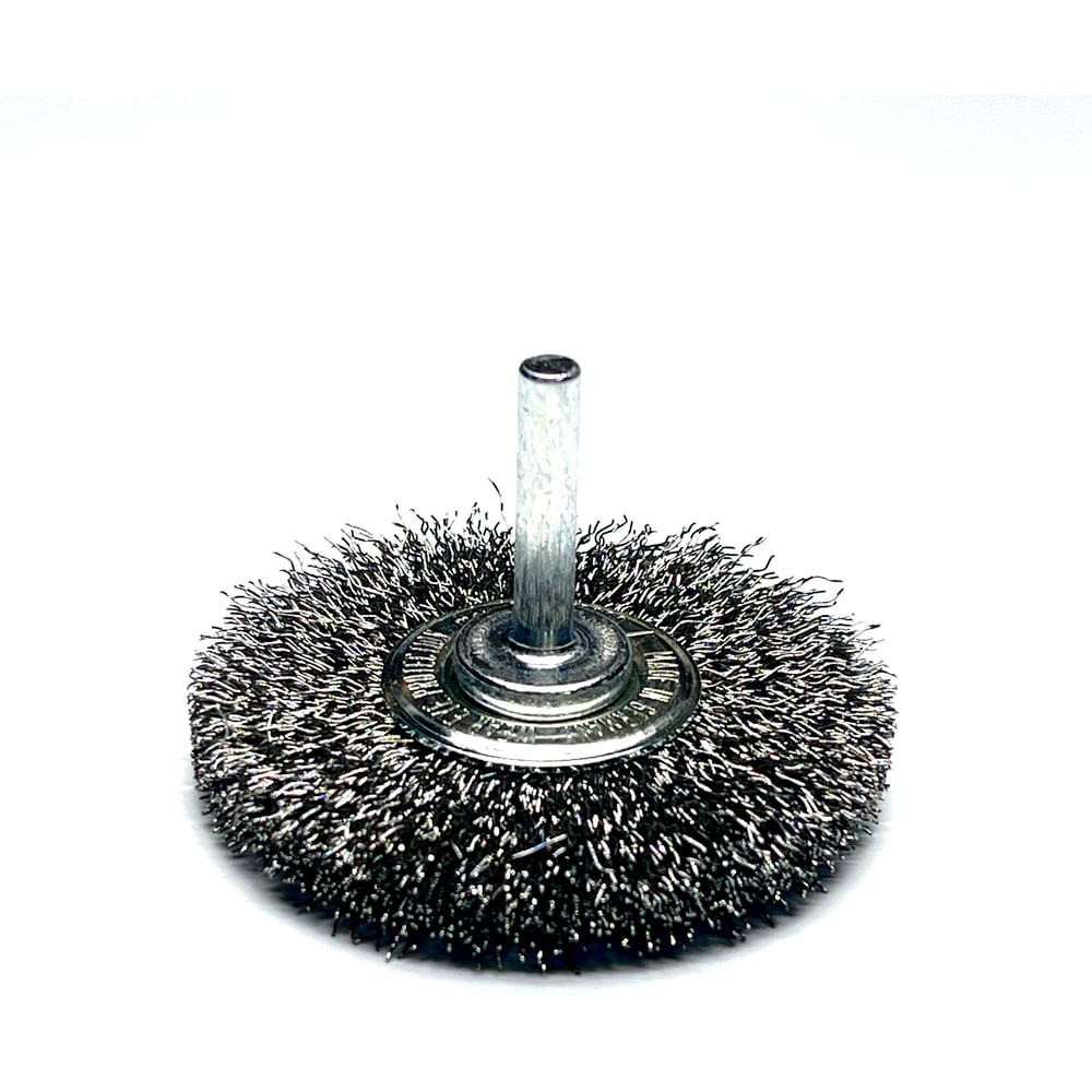 Изображение товара Щетка диск гофрированная Lessmann 70х9х0.30 мм с хвостовиком 6 мм