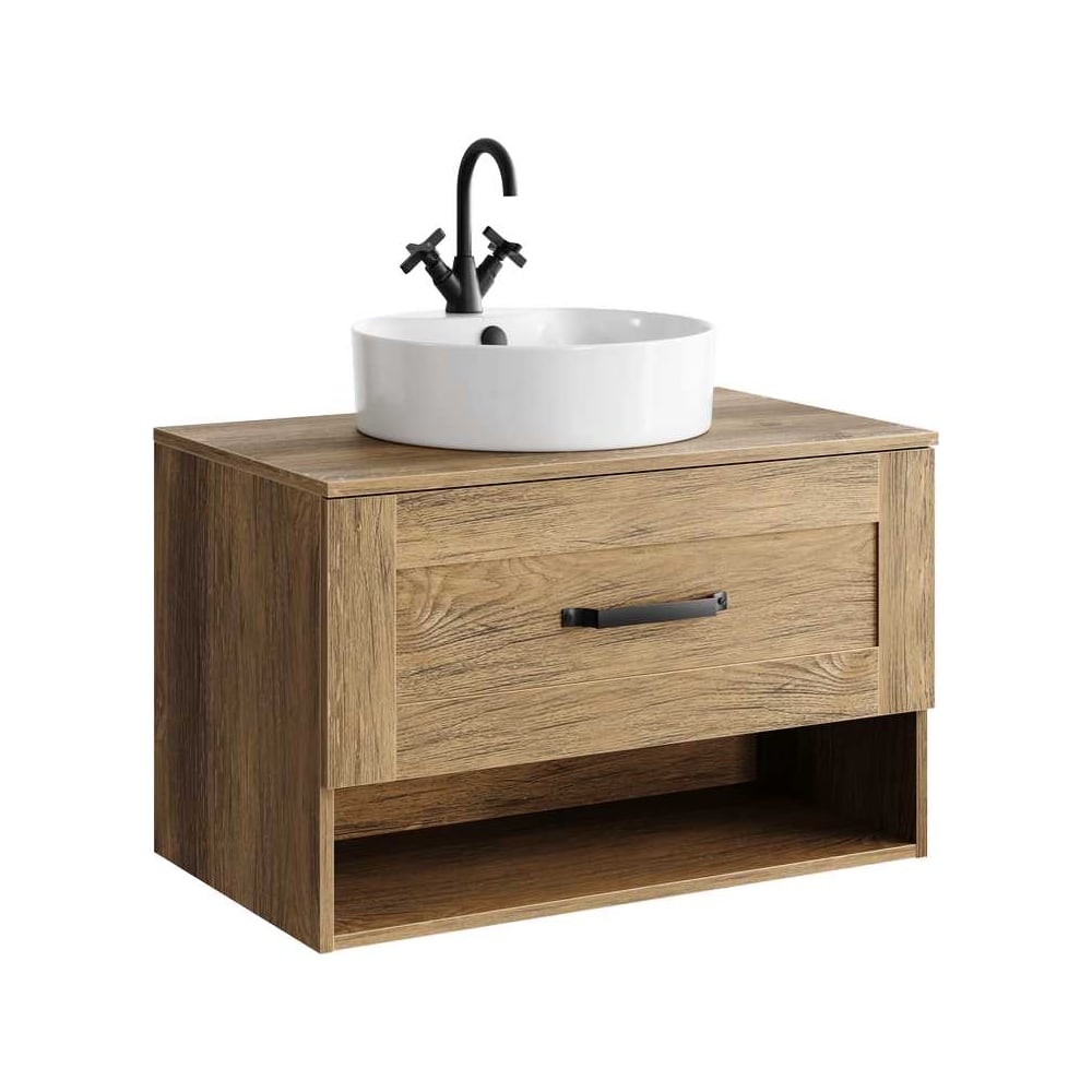 Изображение товара Подвесная тумба для ванной AQWELLA Craft 80 см в темном цвете