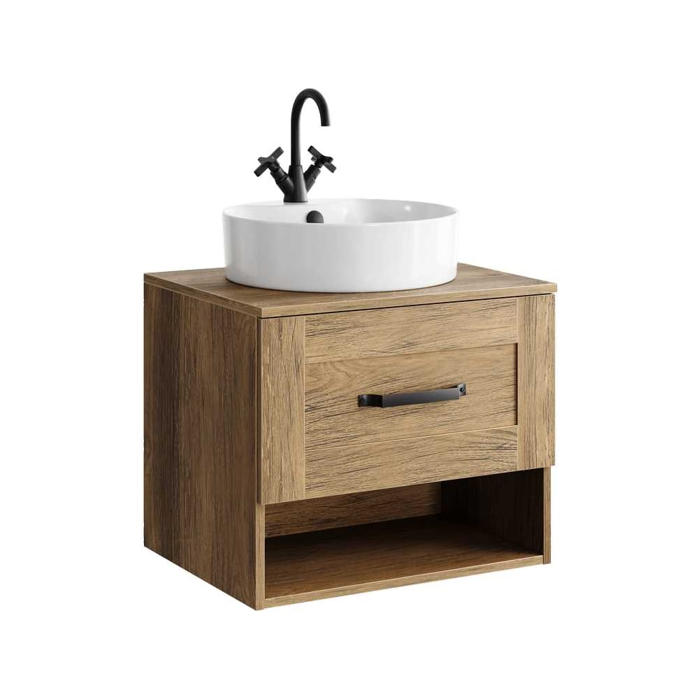 Изображение товара Подвесная тумба для ванной AQWELLA Craft 60 см темное дерево