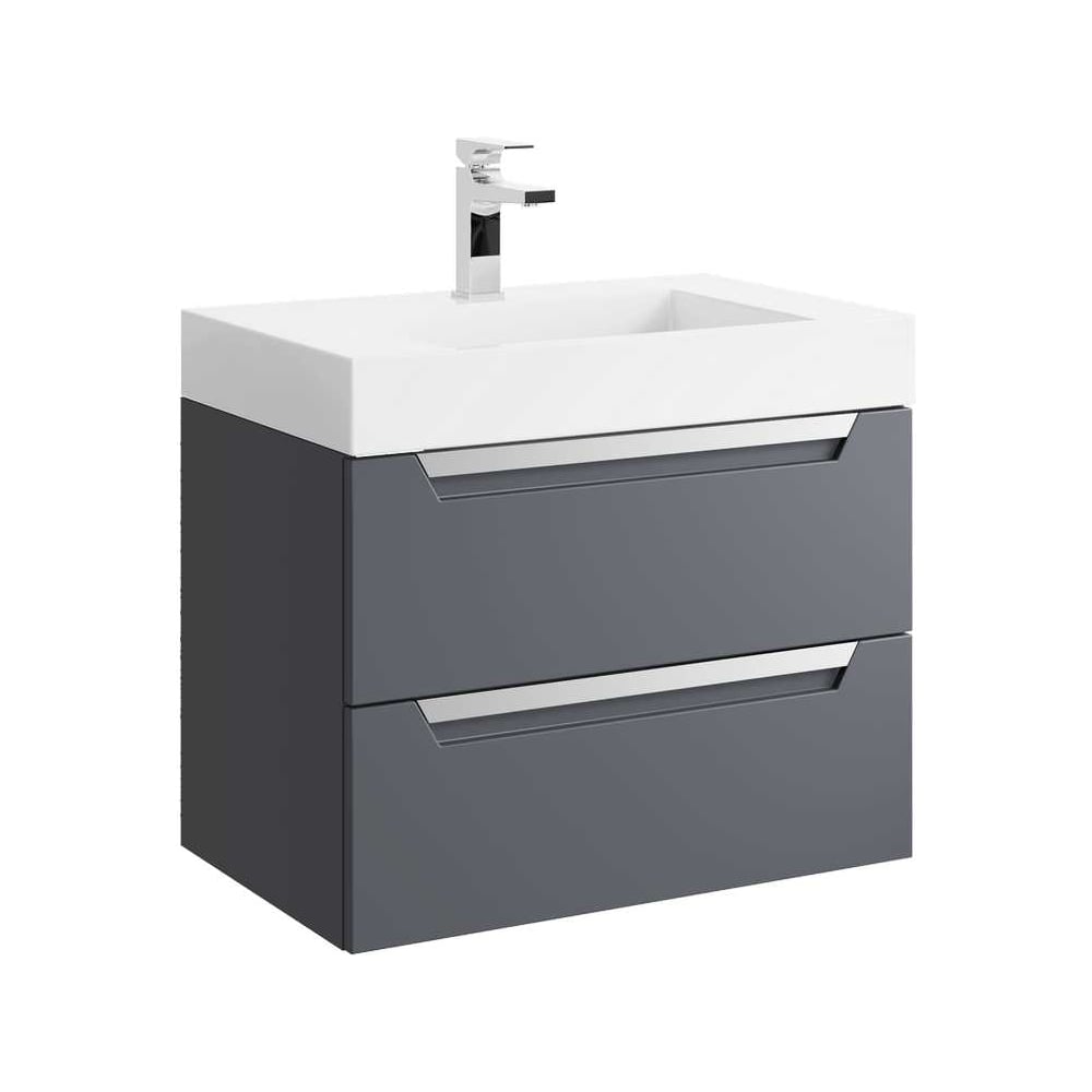 Изображение товара Подвесная тумба AQWELLA Cube для ванной 70 см серый МДФ эмаль