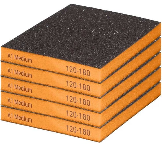 Изображение товара Губка двухсторонняя A1 Medium orange 5 шт 220SM120180-5