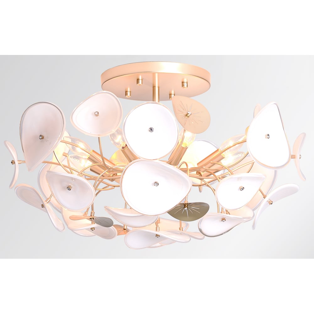 Изображение товара Люстра Rivoli Albertina 8хE14 декоративная с золотым цветом и стеклянными плафонами