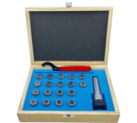 Изображение товара Патрон цанговый TORNERI КМ3 с набором цанг ЕR 25 из 18 шт. (1-16) Т022660