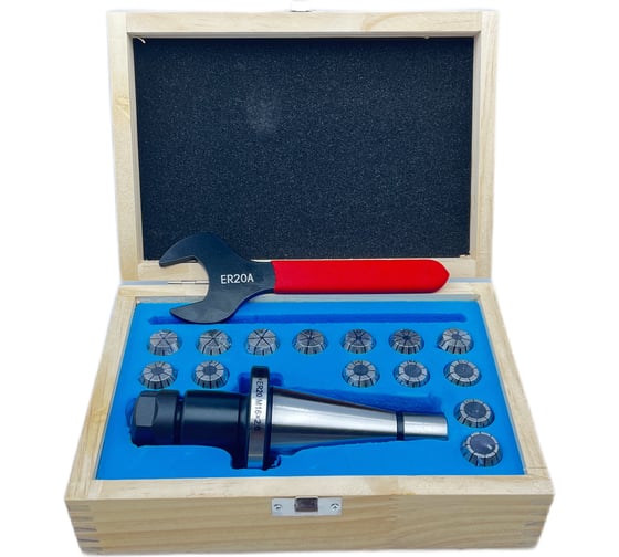 Изображение товара Патрон цанговый TORNERI 7:24 NT40 с набором цанг ЕR 20 из 14 шт. (1-13) Т022652