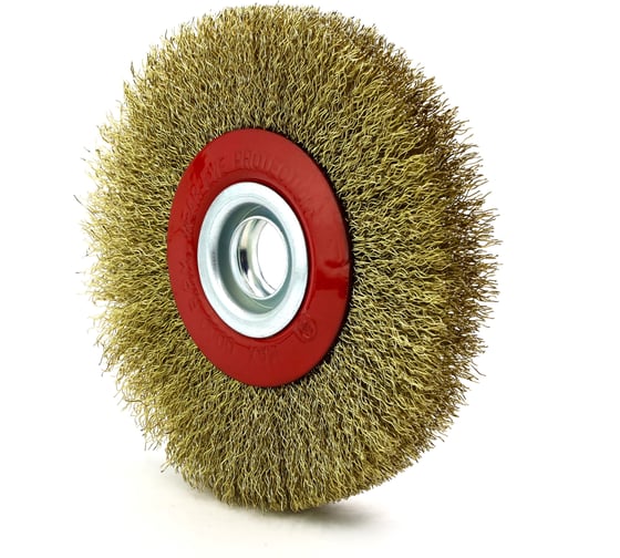 Изображение товара Щетка дисковая ОСБОРН Д125х16х20, ворс гофр латунир-я сталь 0.30, код 9-059 FW-LBS2