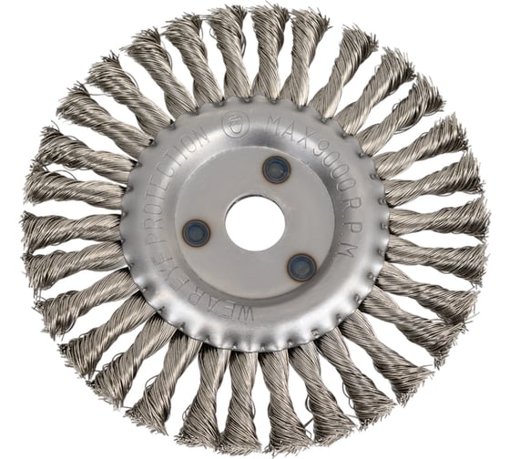 Изображение товара Щетка дисковая жгутовая ОСБОРН Д175х13х22,2, ворс нерж сталь 0.50, код 9-034 FW-DSS6