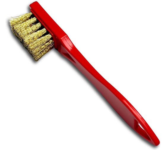 Изображение товара Щетка ручная Lessmann латунная 4х6 гофрированная 0,15 мм, 155х22х40 мм, пластиковая ручка 182331