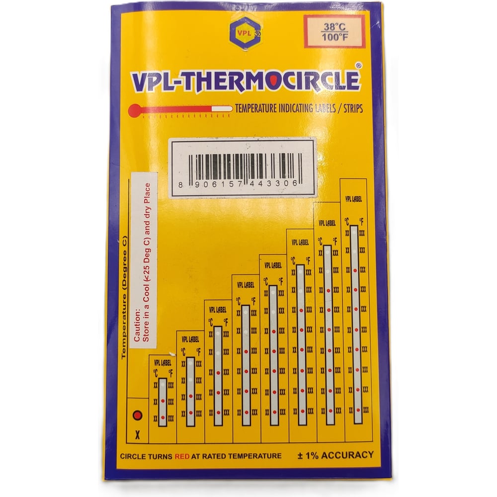 Изображение товара Наклейка термоиндикаторная необратимая VPL Thermolabel 38°C, упаковка 1000 штук