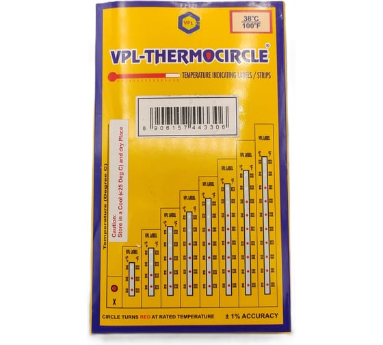 Изображение товара Наклейка термоиндикаторная необратимая VPL Thermolabel (38C), упаковка 1000 штук A50 VPLA50