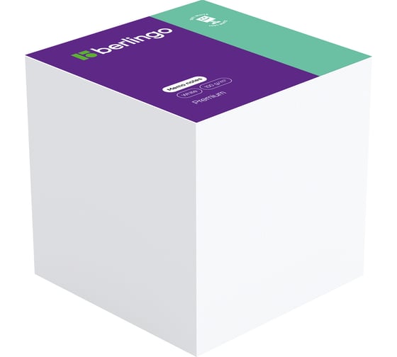 Изображение товара Блок для записи BERLINGO Premium 9х9х9 см, белый, 100% белизна ZP8600