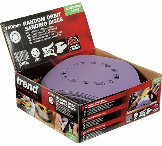 Изображение товара Шлифовальный круг (50 шт, 150 мм, зерно 240) TREND AB/150/240A/B