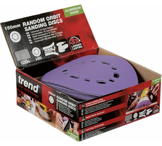 Изображение товара Шлифовальный круг (50 шт, 150 мм, зерно 120) TREND AB/150/120A/B
