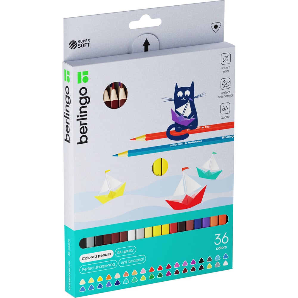 Изображение товара Цветные карандаши BERLINGO SuperSoft 36 цветов для рисования