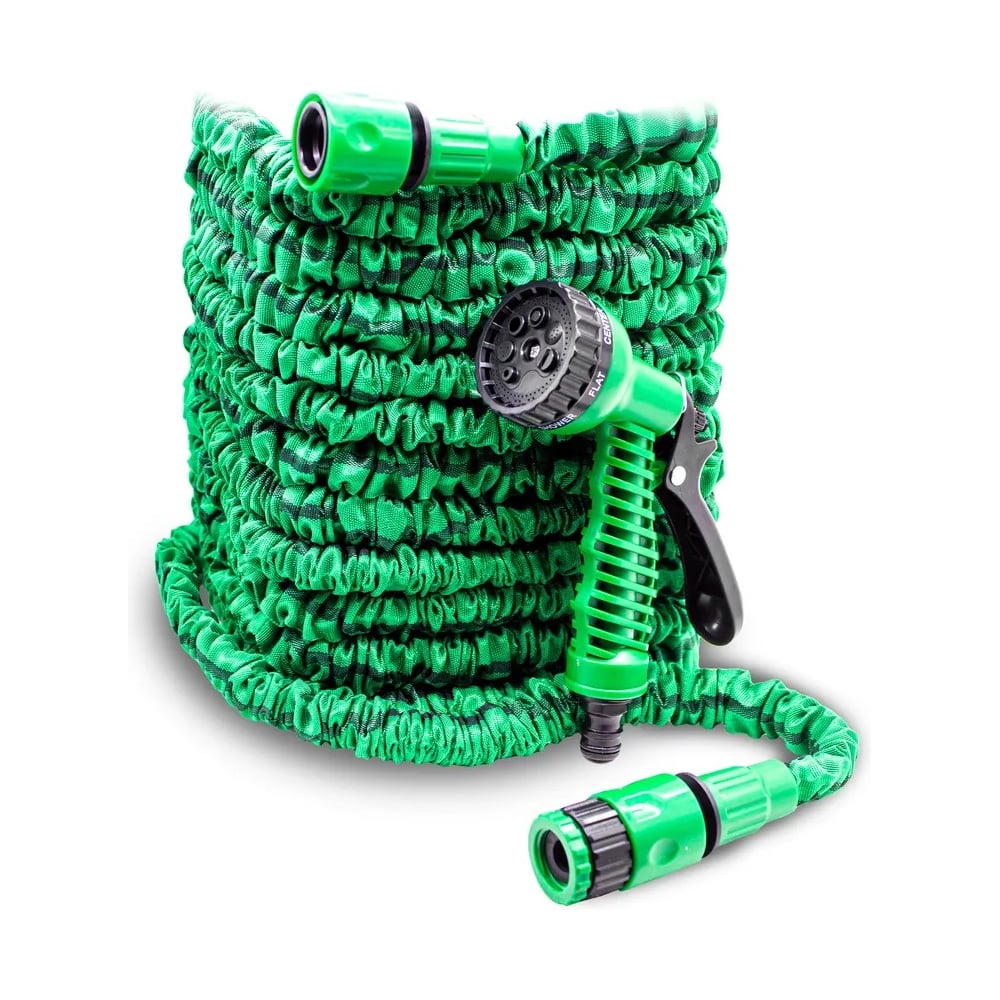 Изображение товара Гибкий растягивающийся шланг ПОЛЕСАД 30 м для капельного полива с пистолетом и соединителем