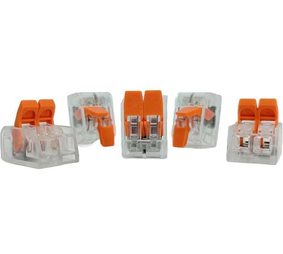 Изображение товара Универсальная компактная клемма ЭЛЕКТРОБС СМК 221-412, 2-проводная до 4,0 мм² (50 шт./уп.) 22004