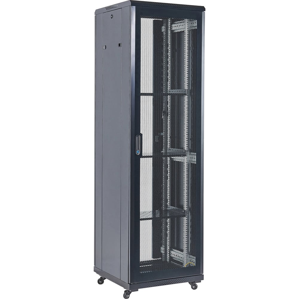 Изображение товара Напольный шкаф REXANT 42U 19 дюймов с перфорацией и съемными стенками черный