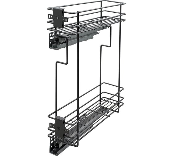 Изображение товара Бутылочница Lemax PROF на скрытых направляющих с доводчиком в базу 150 мм (левая), вулканический серый VK-05-150DL-VG