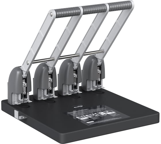 Изображение товара Мощный дырокол BERLINGO Heavy Duty на четыре отверстия 150 листов, черный, с линейкой DDm_15041