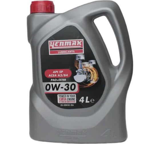 Изображение товара Масло моторное синтетическое Yenmak 0W30 MB 229.5 BMW LL-01 | API SN/CF | ACEA A3/B4 4L 28-00W30-104