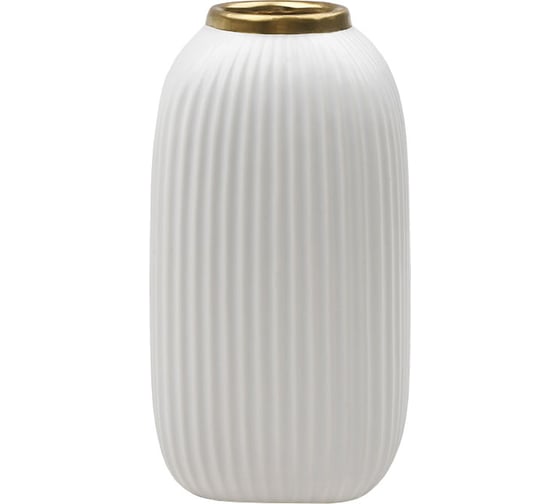 Изображение товара Декоративная ваза Вещицы Шарм, 110х110х200 мм, белый, золотой Cha33