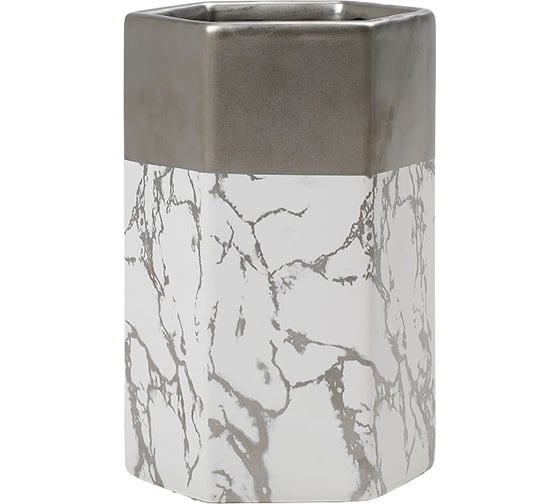 Изображение товара Декоративная ваза Вещицы Геометрия, 100х90х150 мм, мраморный, металлический Cha24
