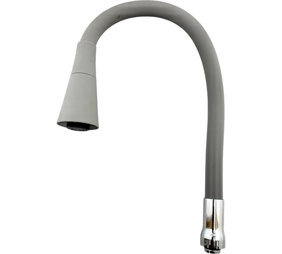 Изображение товара Гибкий излив для кухонного смесителя GRIALE силиконовый, 50 см, 2 режима струя и душ, вращение 360 градусов, 3/4, хром/серый M7180-5