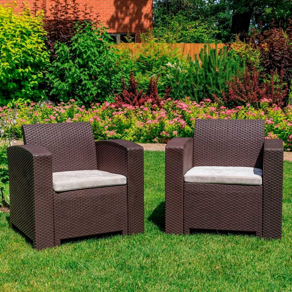 Изображение товара Комплект садовых кресел Royal Family LANA LUX коричневый для отдыха на улице