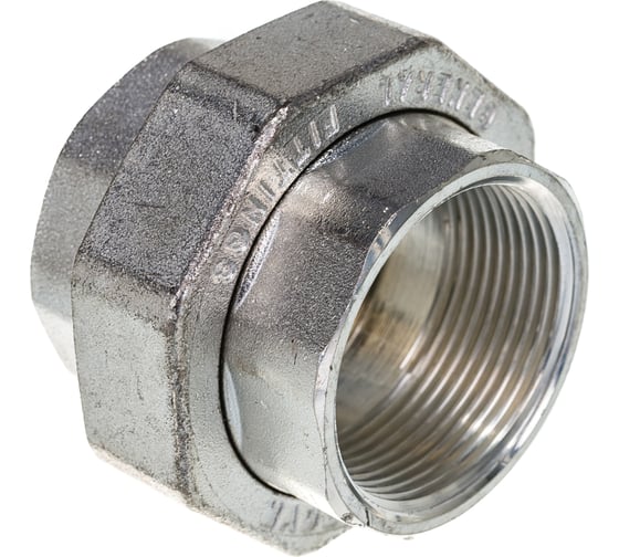 Изображение товара Прямой сгон американка ELSEN ВВ, 1 1/2, 1 1/2, TIN латунь, с плоским уплотнением EBF21.112T