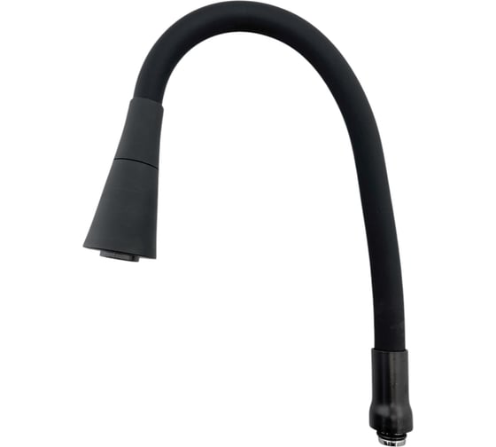 Изображение товара Гибкий излив для кухонного смесителя GRIALE силиконовый, 50 см, 2 режима струя и душ, вращение 360 градусов, 3/4 черный M7180H-2