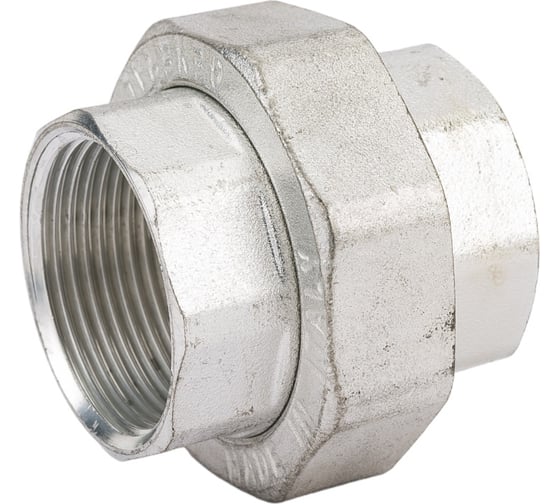 Изображение товара Прямой сгон американка ELSEN ВВ, 1 1/4, 1 1/4, TIN латунь, с плоским уплотнением EBF21.114T