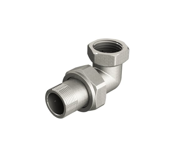 Изображение товара Угловой сгон американка ELSEN НВ, 3/4, 3/4, TIN латунь, с плоским уплотнением EBF27.34T