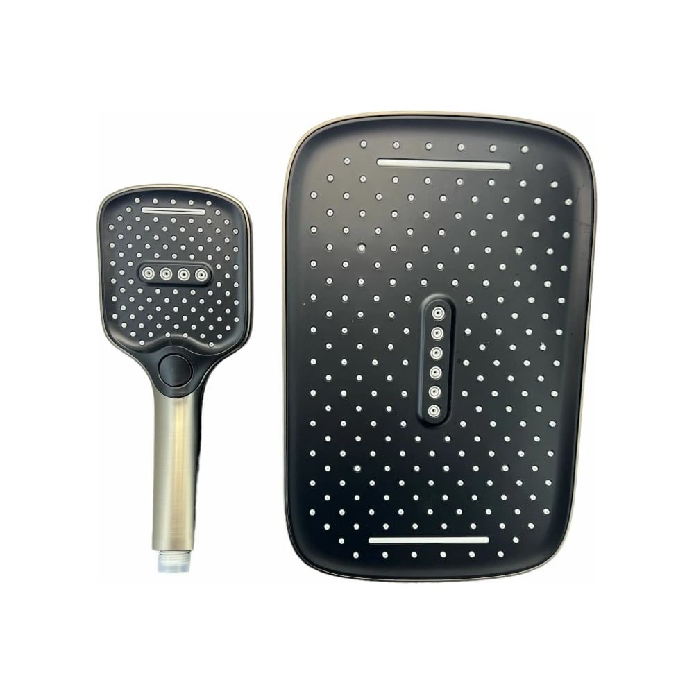 Изображение товара Комплект душевых лейк GRIALE 10х25 см и тропическая 32х21 см титан GR76YT