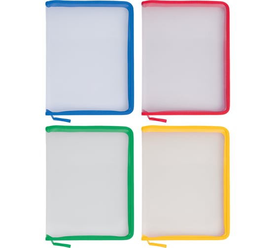 Изображение товара Папка BERLINGO на молнии, А4, 500 мкм, прозрачная, ассорти ANm_04006