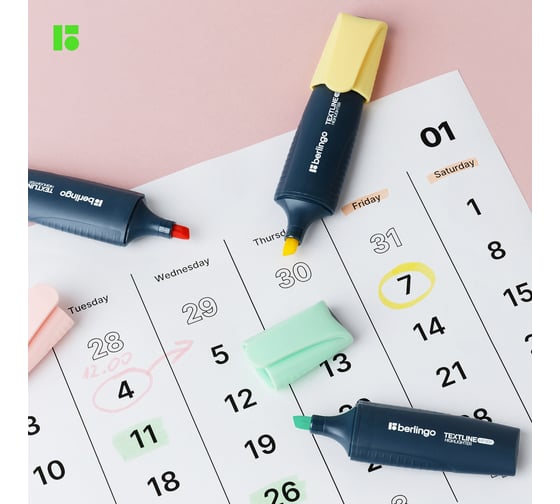 Изображение товара Набор текстовыделителей BERLINGO Textline HP200 4 цвета, пастельные цвета, 1-5 мм T5020