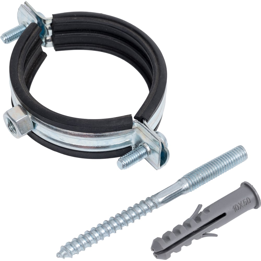 Изображение товара Хомут сантехнический с резиной и дюбелем Imperial 2 59-66 мм М8