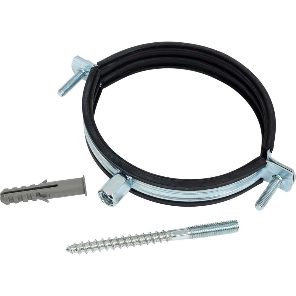 Изображение товара Хомут с резиной и дюбелем Imperial 4 100-110 мм М8/М10 для сантехники и монтажа