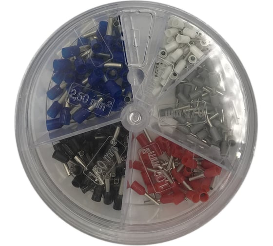 Изображение товара Набор кабельных наконечников ООО "ОПТИКОМ ЭЛЕКТРИК" НШВИ 250 шт, 0,50-2,50 мм 3544.9801.8