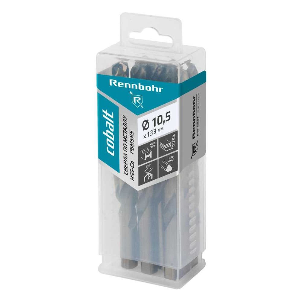 Изображение товара Сверло по металлу RENNBOHR COBALT PROM 10.5x133 мм, 10 шт