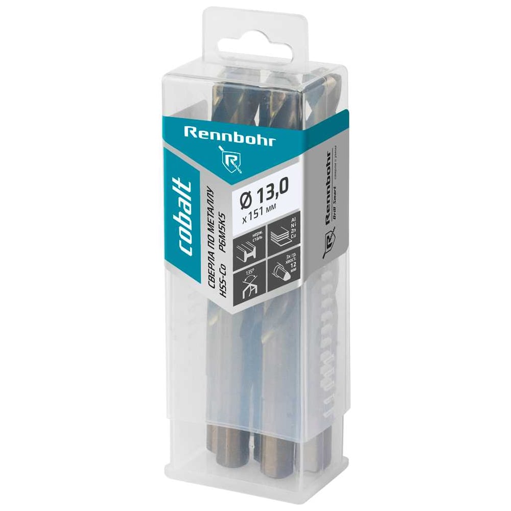 Изображение товара Сверло по металлу RENNBOHR COBALT PROM 13 мм 151 мм хвостовик 12 мм 5 шт