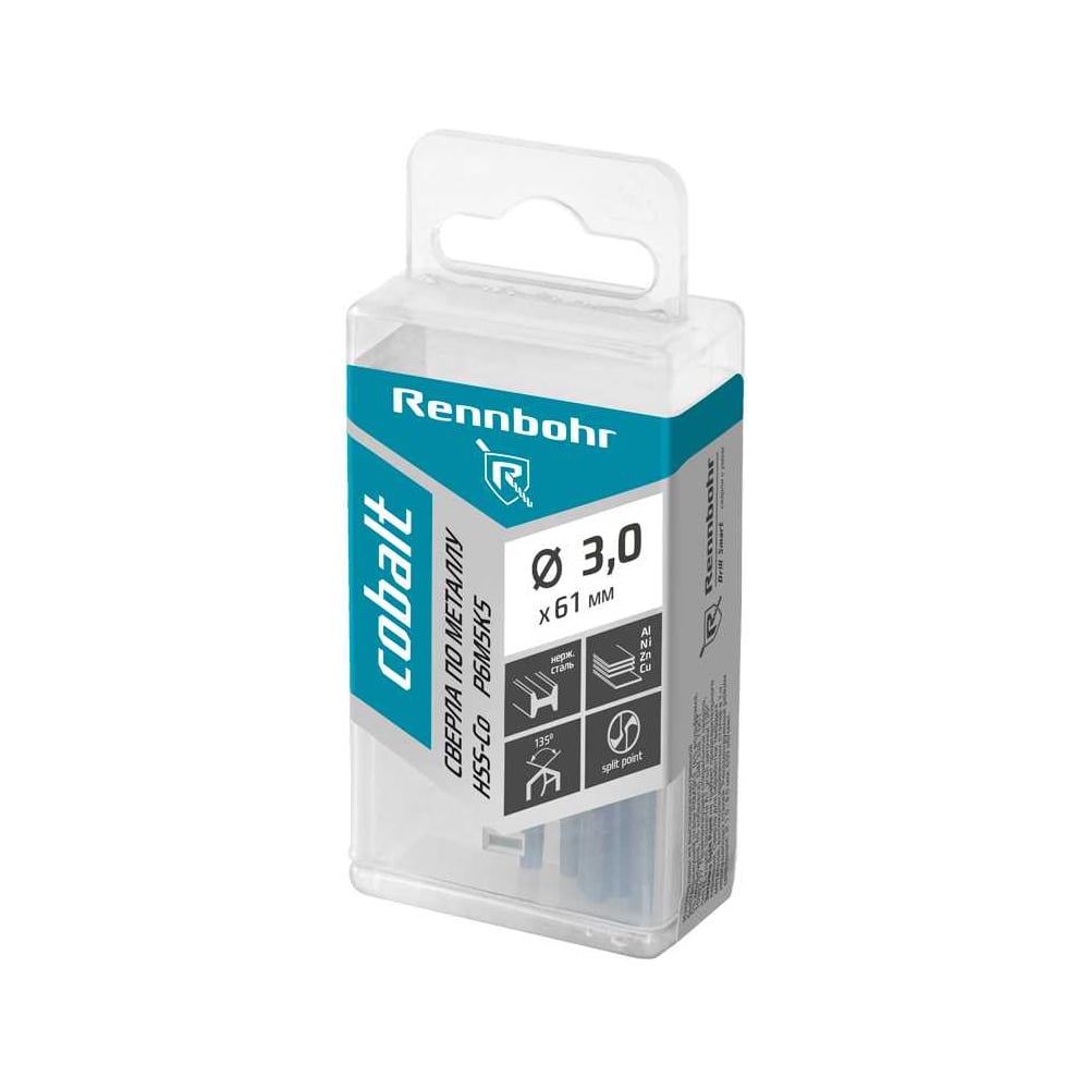 Изображение товара Сверло по металлу RENNBOHR COBALT PROM 3.0x61 мм HSS-Co