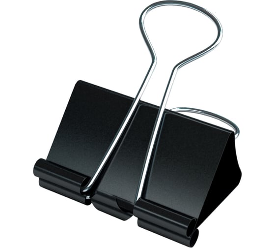 Изображение товара Зажимы для бумаг BERLINGO 51 мм, 12 шт, черные, картонная коробка BC1251