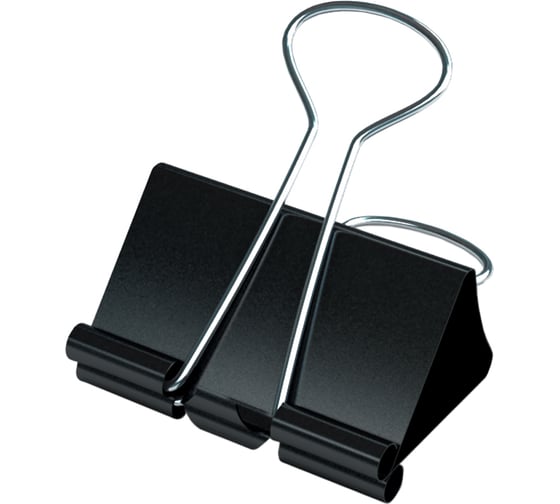 Изображение товара Зажимы для бумаг BERLINGO 41 мм, 12 шт, черные, картонная коробка BC1241